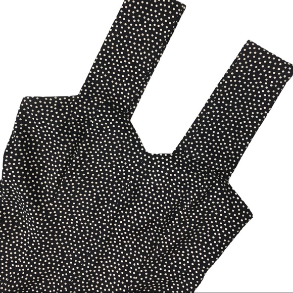 Vintage Y2K Romper Shorts Onesie Playsuit Retro PinUp Black White Tiny Polka Dot - Picture 11 of 12